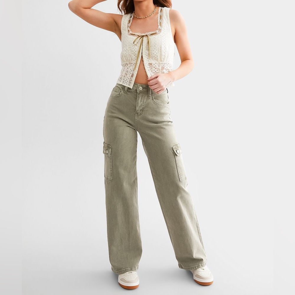 Vervet Lindsey 90s Vintage Loose Fit Wide Leg Stretch Cargo Pant Womens Size 29